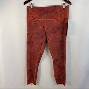 Lululemon Wunder Train HR Tight 25” Womens 14 Geometric Yoga Pants Orange Blue